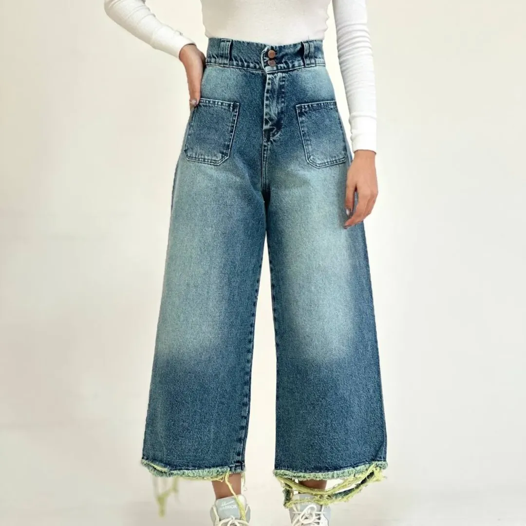 شلوار لی ترک مدل لوپ ریش دار